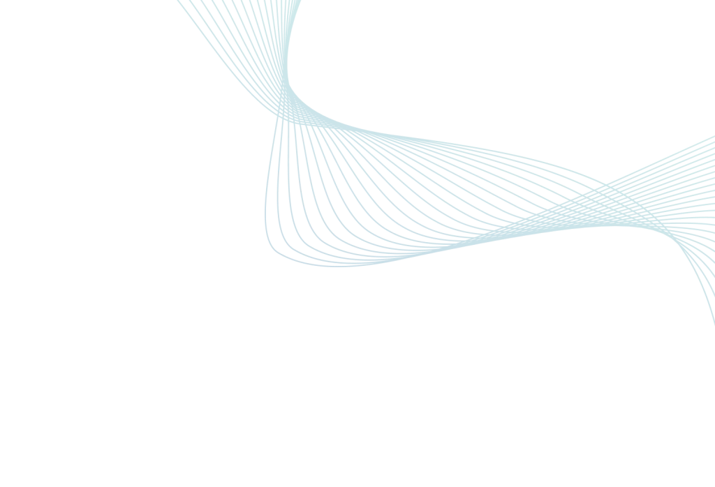 Abstract dark teal curved lines forming a wave pattern on a solid black background.