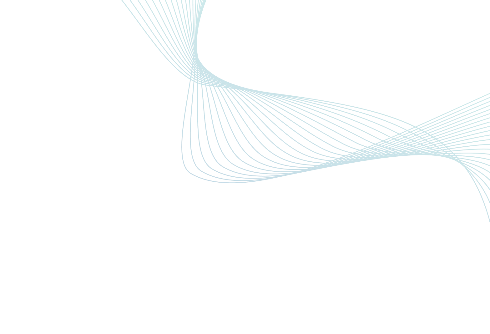 Abstract dark teal curved lines forming a wave pattern on a solid black background.